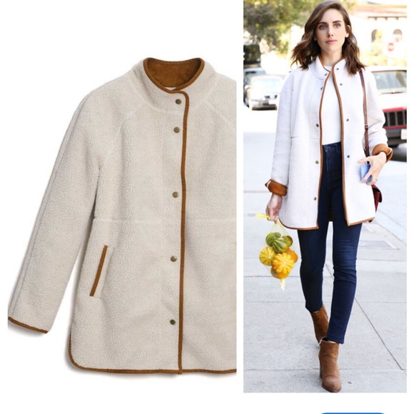 Mock-Neck Sherpa Jacket for Women - Picture 6 of 7